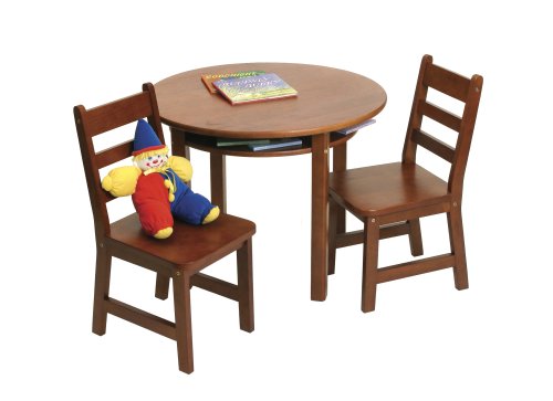 lipper international 524c child s round table and 2-chair set, cherry