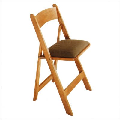 Oak Folding Chair Seat Thickness: .25 ", Upholstery: Tan Vinyl, Wood Finish: Fruitwood/Walnut