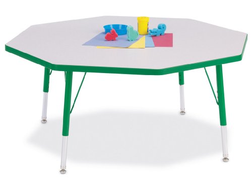 Jonti-Craft 6428JCE114 KYDZ Octagon Elementary Height Activity Table, Gray/Orange